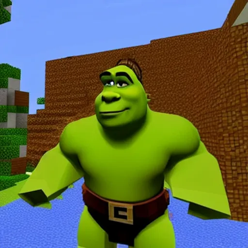 Image similar to Shrek in Minecraft