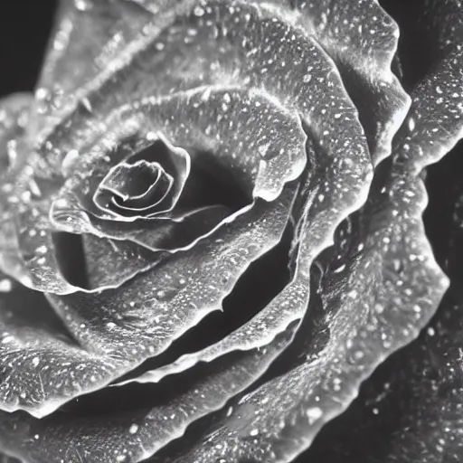 Image similar to award - winning macro of a beautiful black rose made of glowing molten magma