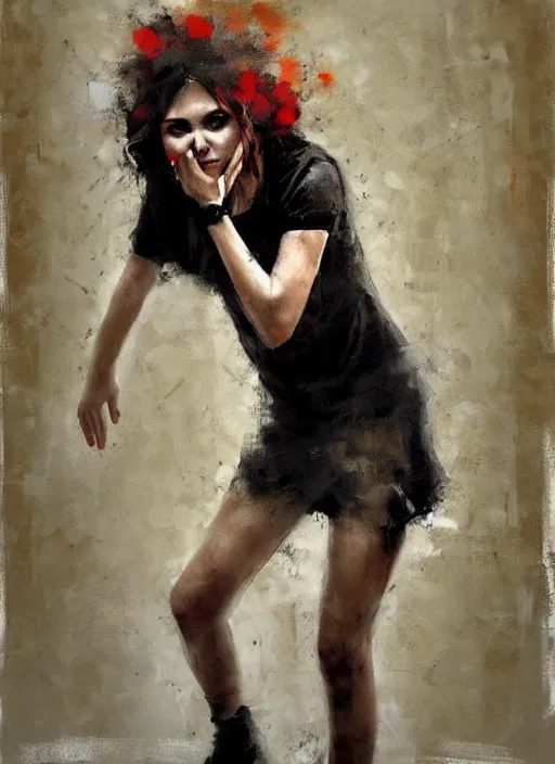 Image similar to a portrait of a pretty sewer punk young lady by andre kohn