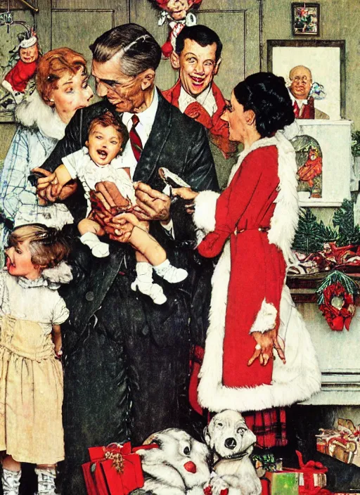 Image similar to a norman rockwell family christmas