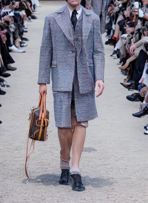 Image similar to hyperrealistic and heavy detailed louis vuitton runway show of albert einstein, leica sl 2 5 0 mm, vivid color, high quality, high textured, real life