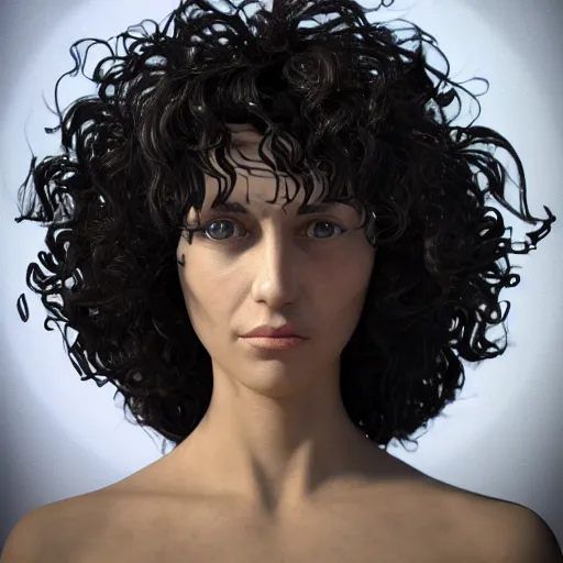 Prompt: portrait of a mesopotamian woman with thick black curls and bangs fringe standing inside sandstone ruins intricate artwork by Zinaida Serebriakova and Léon François Comerre and Adam Styka and Joseph Lefebvre. Octane render, trending on artstation, very coherent symmetrical artwork. Cinematic, hyper realism, high detail 8k