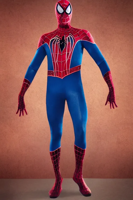 Image similar to an adult spiderman halloween costume ad, full body concept, full height,