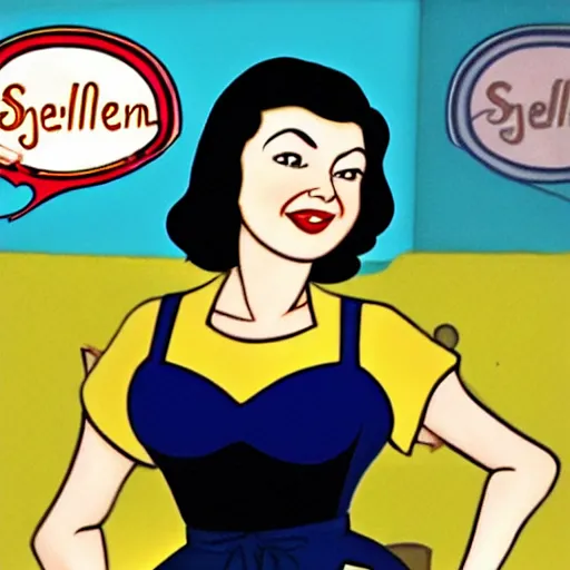 Prompt: sherilynn fenn 5 0 s diner cartoon