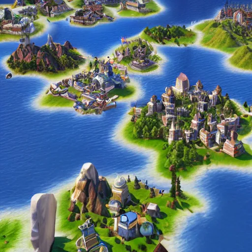 Image similar to civilization 7 legendary start tilt shift beautiful epic