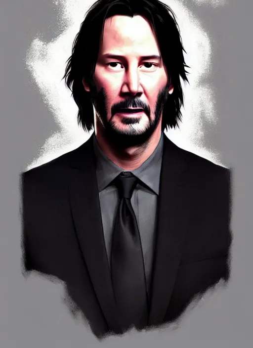 Image similar to keanu reeves made of particles!!!, male, portrait, intricate, highly detailed, digital painting, artstation, concept art, wallpaper, smooth, sharp focus, illustration, art by artgerm and greg rutkowski and alphonse mucha