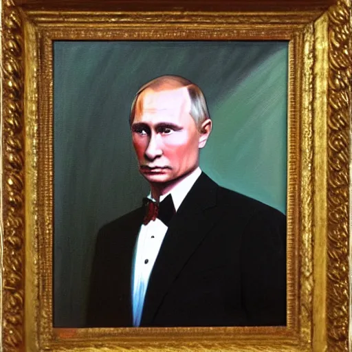 Prompt: oil painting portrait of Vladimir Putin, John Singer Sargent style