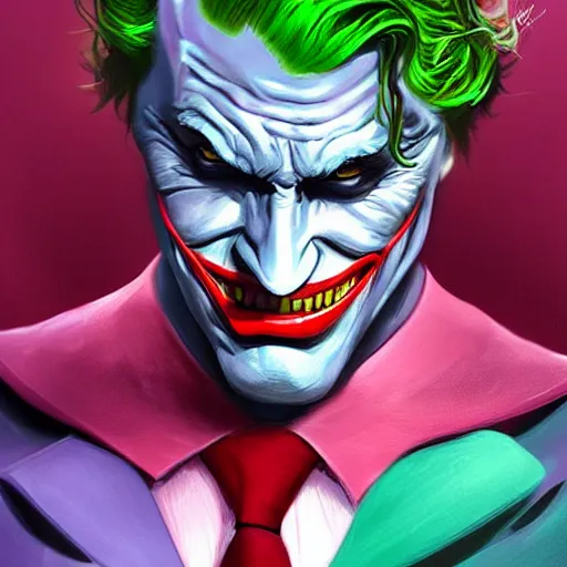 Image similar to the Batman as the joker, digital painting, amazing detail, artstation, cgsociety