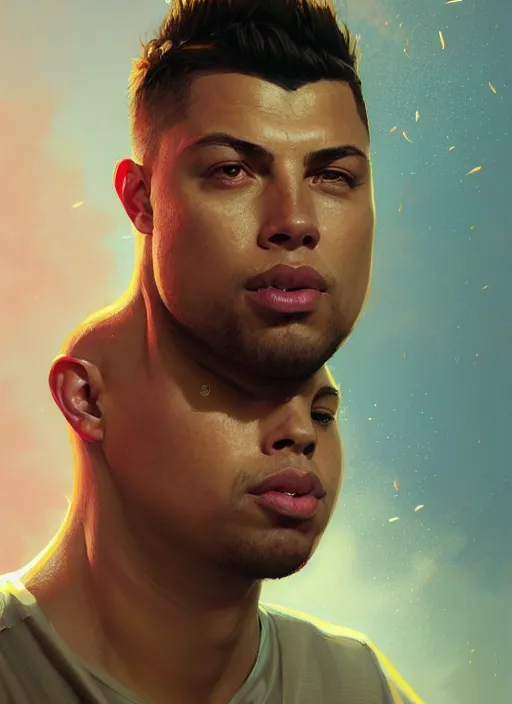 Prompt: highly detailed portrait of ronaldo nazario, stephen bliss, unreal engine, fantasy art by greg rutkowski, loish, rhads, ferdinand knab and lois van baarle, ilya kuvshinov, rossdraws, tom bagshaw, alphonse mucha, global illumination, detailed and intricate environment