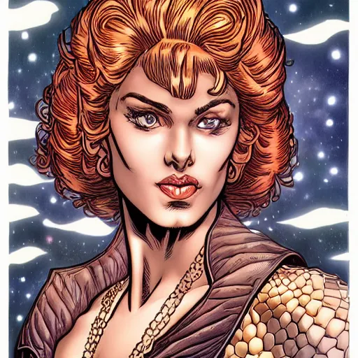 Image similar to a stunning female character by Arthur Adams