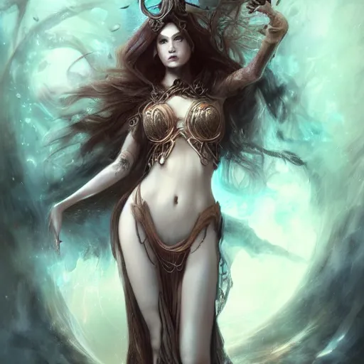 Image similar to Female sorceress by Livia Prima,fantasy,beautiful,pretty,masterpiece,stunning,high quality,full body,one subject,detailed