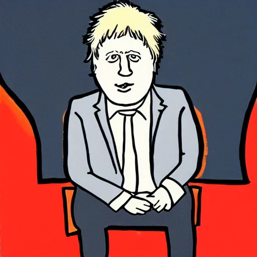 Prompt: Boris Johnson by David Shrigley