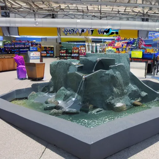 Prompt: water feature at walmart