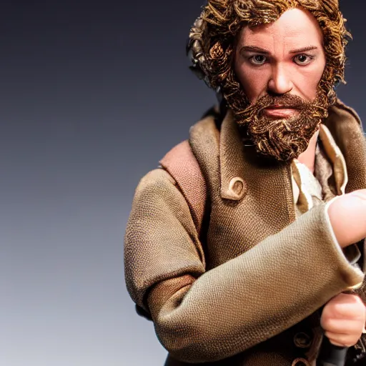 Prompt: plastic action figure from the broadway musical les miserables, wide shot, studio lighting, high resolution product photography