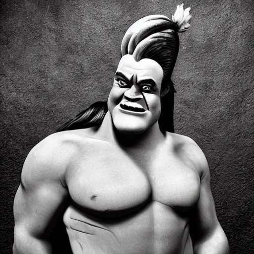 Image similar to ogre with a pompadour