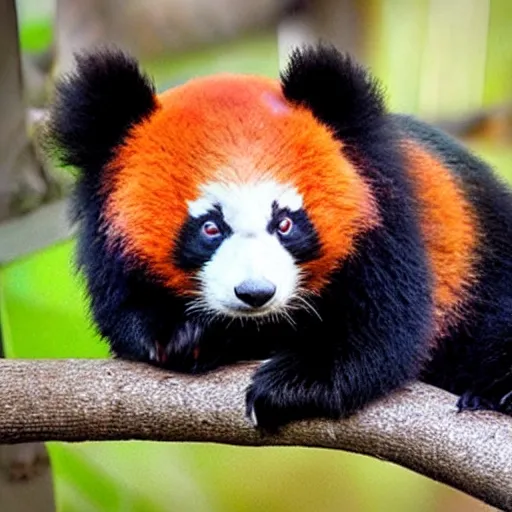 Prompt: adorable crimson panda
