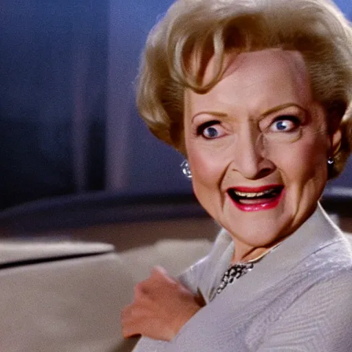 Prompt: movie still of Betty white playing 007 in James Bond, 4k, ultra high res, f/2.8, anthromorphic