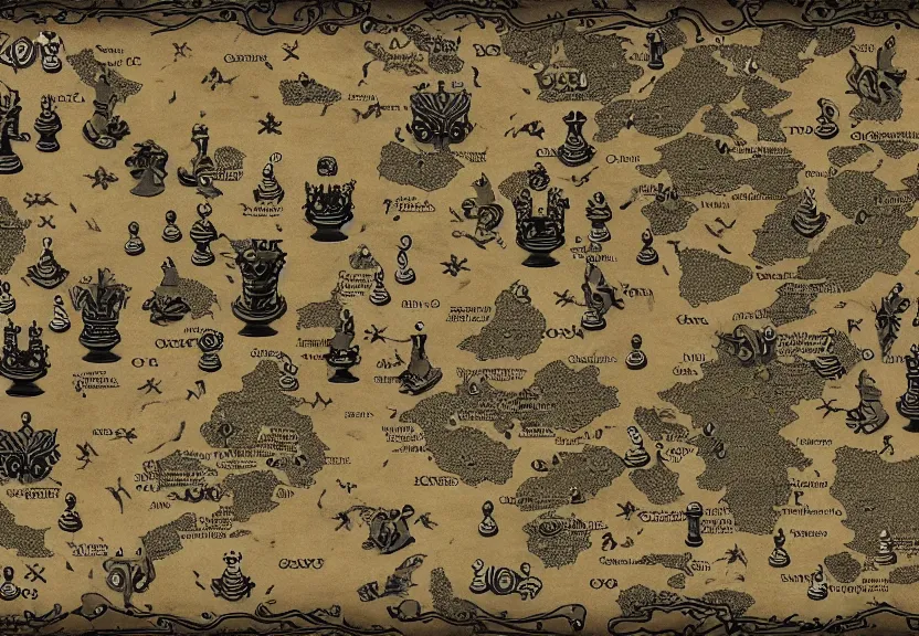 Image similar to “game of thrones style map, with chess pieces in the shape of soldiers moving on it 4k”