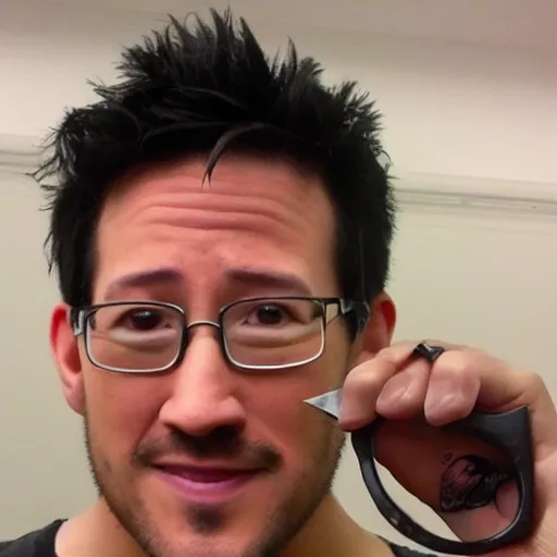 Prompt: Markiplier with a knife