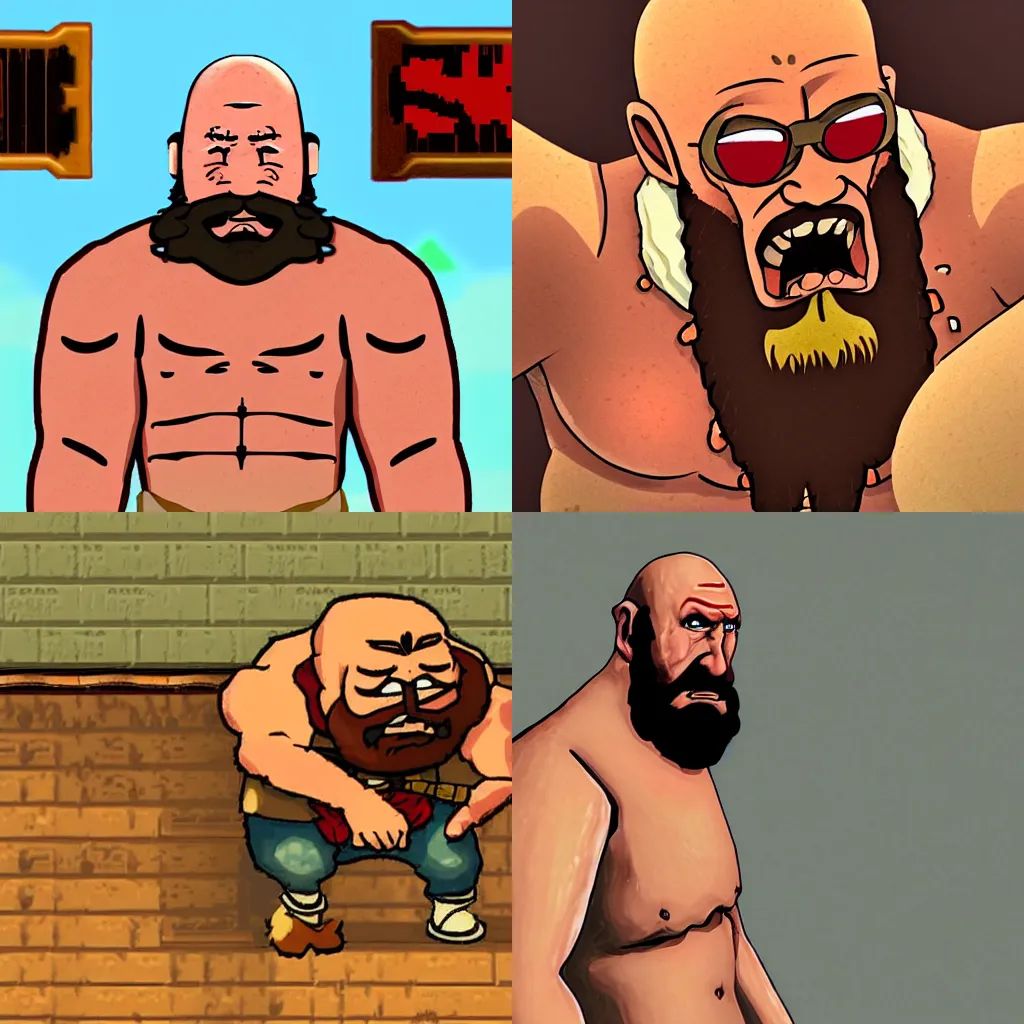 Prompt: Brad Armstrong from LISA: The Painful RPG