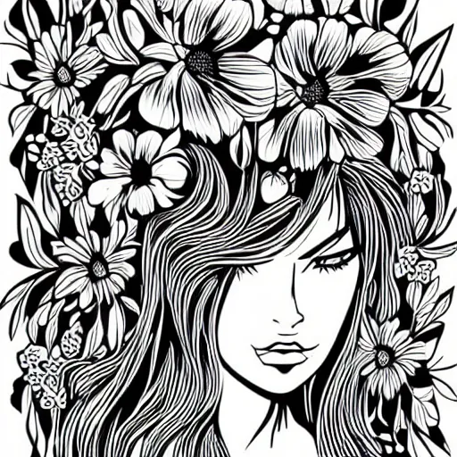 Image similar to Elegant women's faces in one line art style with flowers.Continuous line art in minimalistic style for prints, tattoos, posters, textile, cards etc. Beautiful female fashion face Vector