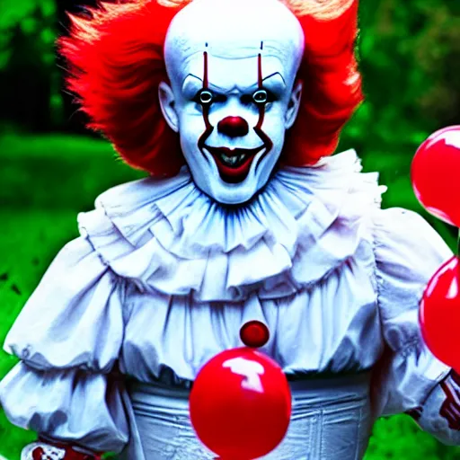 Image similar to pennywise photo, scary, 4k