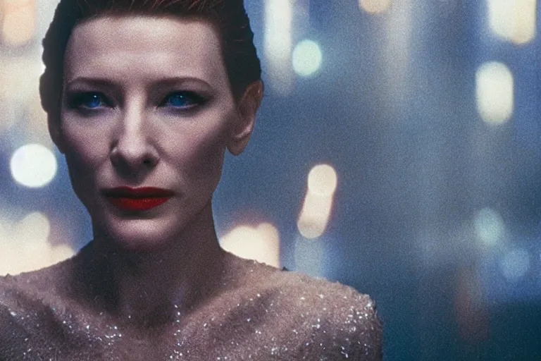 Image similar to cate blanchett in blade runner, movie still