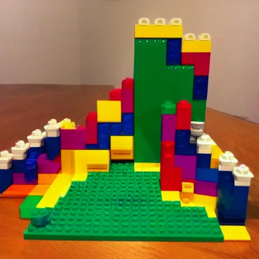 Image similar to “ so long gay bowser, scene constructed in lego blocks. ”