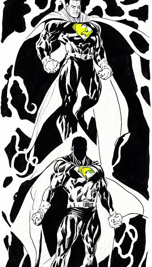 Prompt: ink illustration detailed portrait of DC black adam, heavy ink, artwork by mike mignola