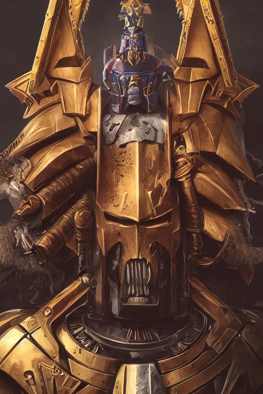 Image similar to queen portrait heros warhammer 4 0 k horus heresy fanart - the primarchs emperor by johannes helgeson animated with vfx concept artist & illustrator global illumination ray tracing hdr fanart arstation zbrush central hardmesh 8 k octane renderer comics stylized