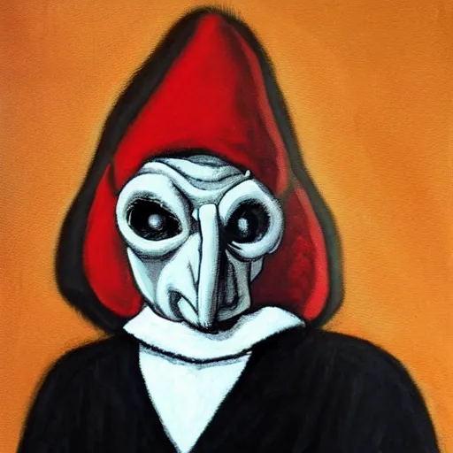 Prompt: pulcinella as mr burns, painted by antoinette kelly