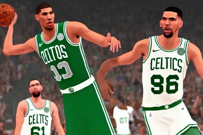 Image similar to boston celtics jayson tatum kicking down door gta 5