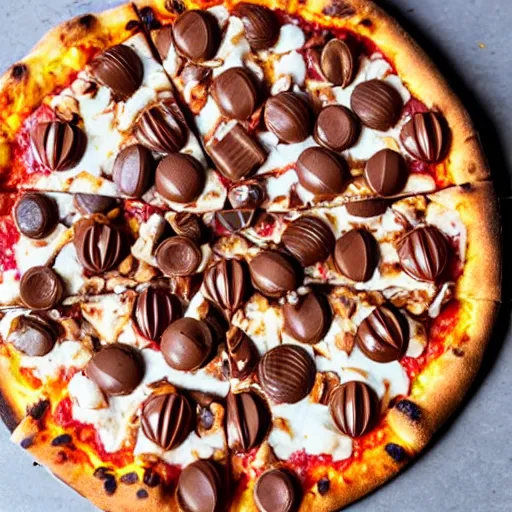 Prompt: pizza topped with peanut butter cups