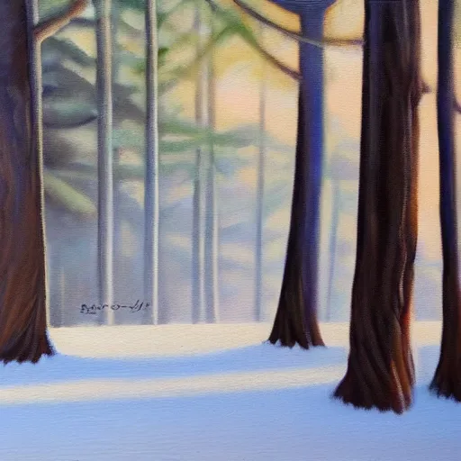 Prompt: forest in the morning light, oil painting