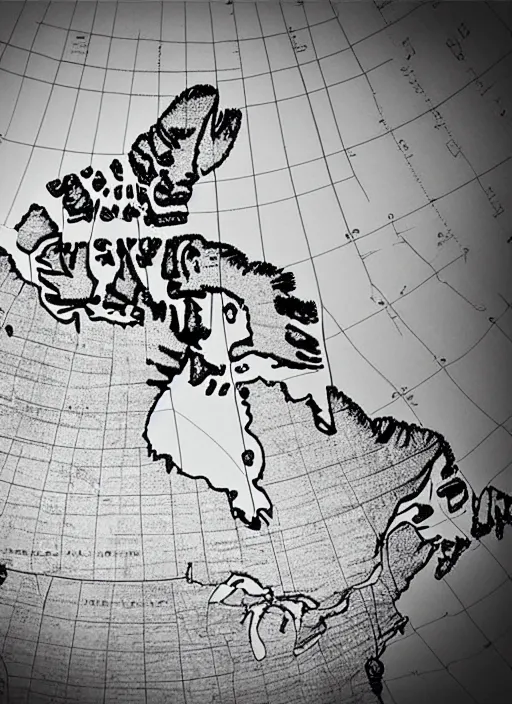 Prompt: professional fine detailed photo of a canada map, iphone photo, instagram, black and white - - cfg _ scale 7