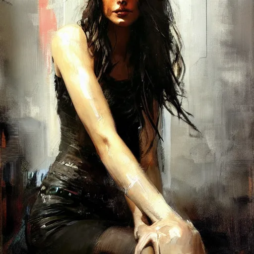 Image similar to painting of gal gadot by jeremy mann