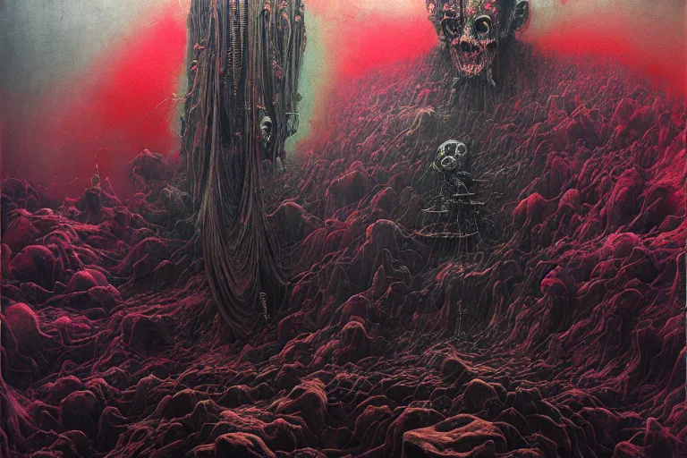 Image similar to The physical impossibility of death, in a brutalist architecture space ship, gothic, rich deep colours, creepy, diabolical, dark, mystical, intrincate,painted by Francis bacon, Adrian ghenie, James jean and Petra cortright, Part Beksinski, part by Takato Yamamoto. 8k masterpiece