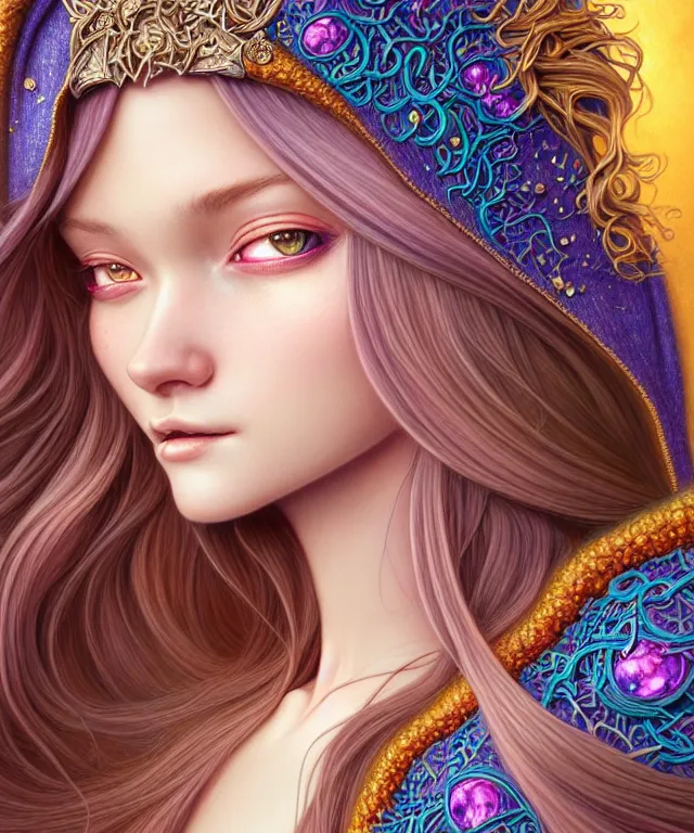 Prompt: Portrait of The Most Beautiful Woman On Earth , D&D, fantasy, intricate, richly detailed colored pencil 3D illustration of a beautiful with long metallic hair wearing a hoodie and short shorts that is evil and happy. mirrored background with completely rendered reflections, art by Range Murata and Artgerm highly detailed, digital painting, trending on artstation, sharp focus, illustration, style of Stanley Artgerm, perfect smile and tooth