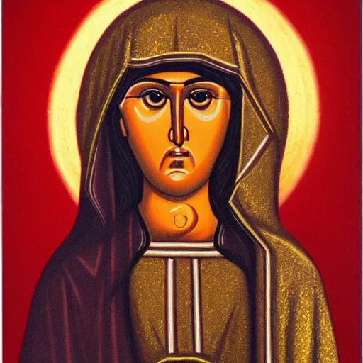 Image similar to sasha grey as saint!!!!, ( christian icon painting ), highly detailed