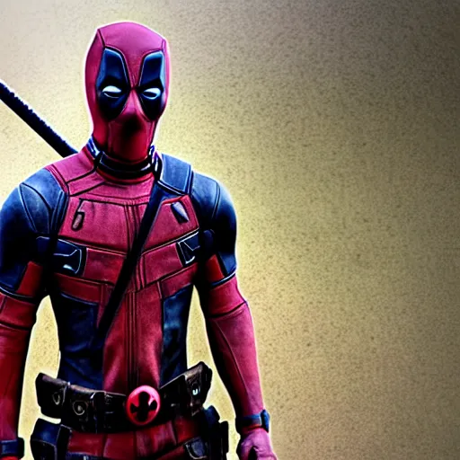 Image similar to deadpool in the walking dead 4 k detailed super realistic