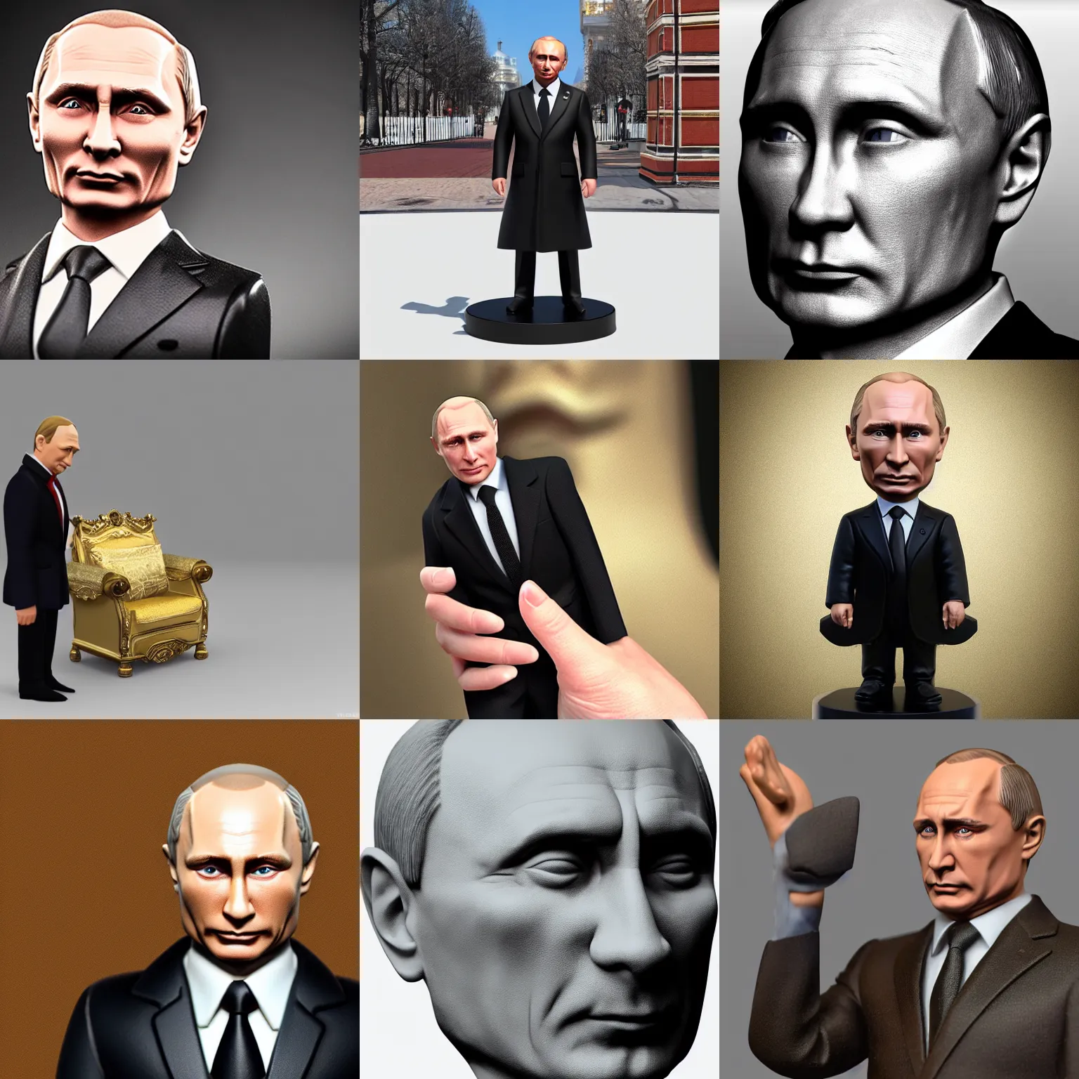 Prompt: Vladimir Putin amiibo, 8k, raytracing, highly detailed, digital, photorealistic, unreal 6