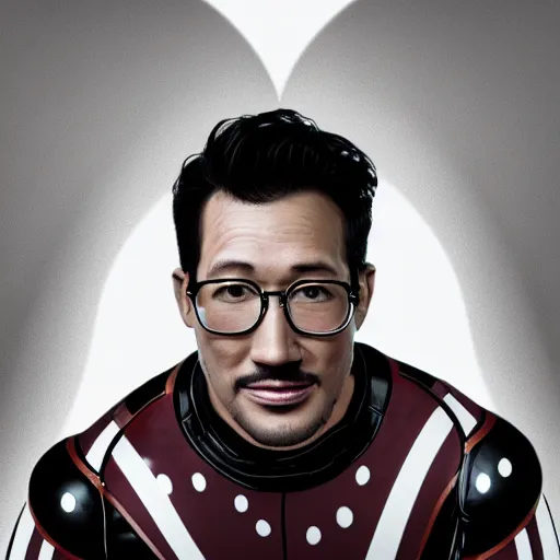 Prompt: portrait of markiplier wearing a skintight suit, an ultrafine hyperdetailed illustration by tooth wu and wlop and beeple and greg rutkowski, trending on artstation, highly detailed, 4 k, 8 k