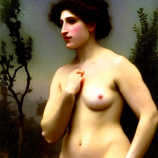 Image similar to solarpunk portrait of a butch woman by william adolphe bouguereau