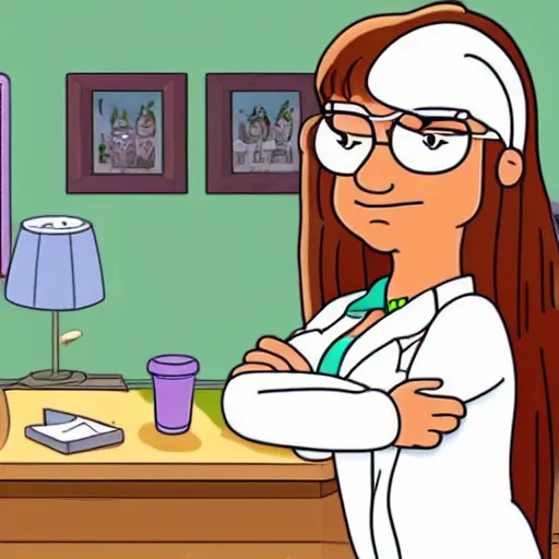 Prompt: mia khalifa as a family guy character