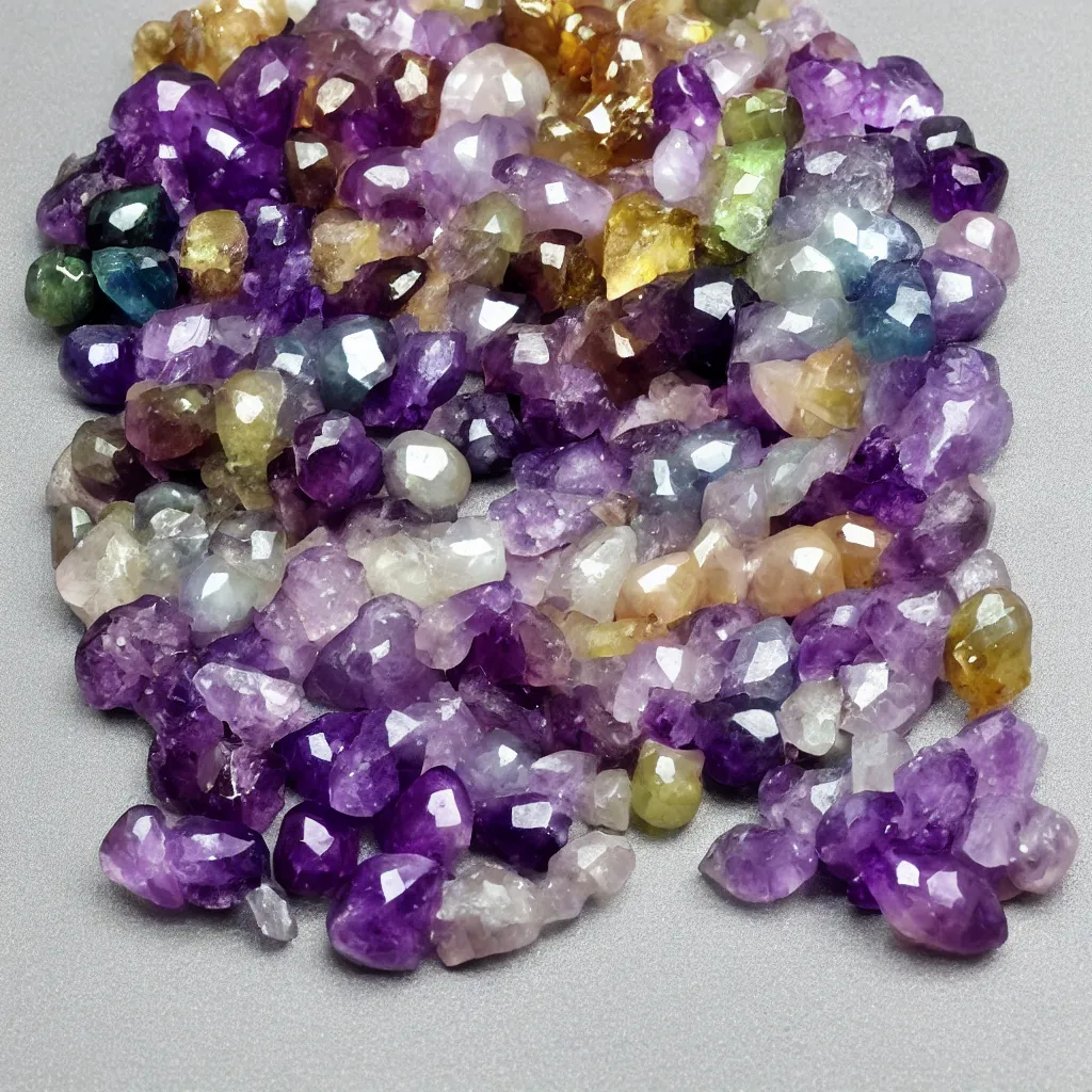 Image similar to amethyst geo gemstone prism multicolor gold liquid emeraud pearl quartz saphir grenat fluorite