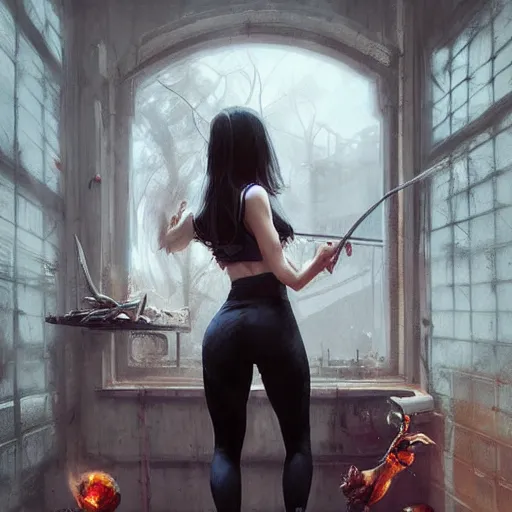 Image similar to awoke to the violent crunch of metal, radiator, sweet smells of gerbils and leggings, by wlop, artgerm, greg rutkowski