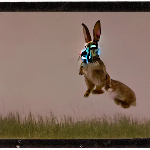 Image similar to a rabbit jumping up over a fence, film strip showing 9 stills