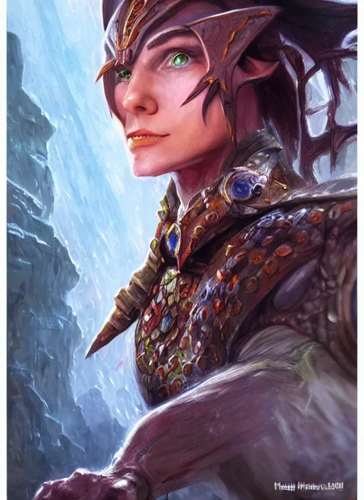 Image similar to elf, ultra detailed fantasy, dndbeyond, bright, colourful, realistic, dnd character portrait, full body, pathfinder, pinterest, art by ralph horsley, dnd, rpg, lotr game design fanart by concept art, behance hd, artstation, deviantart, hdr render in unreal engine 5