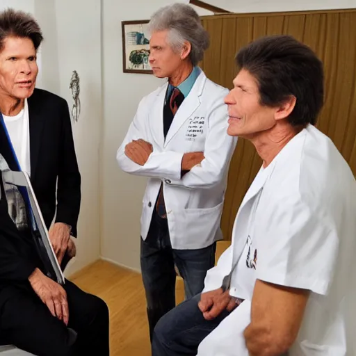 Prompt: Bogdanoff brothers meeting their cosmetic surgeon