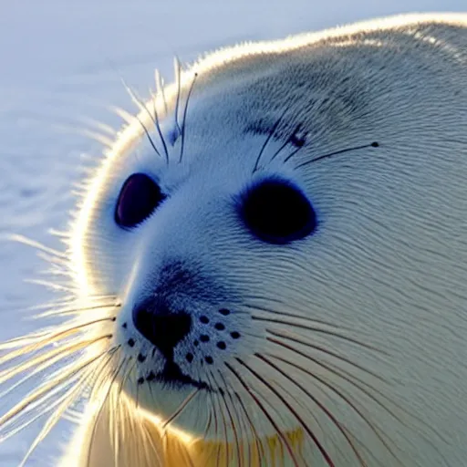 Image similar to photo of a harp seal with the face of a cat